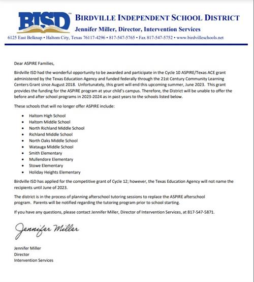 Notice To Families